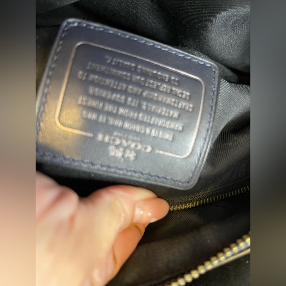 Coach Dark Blue Leather Satchel - Picture 9 of 16